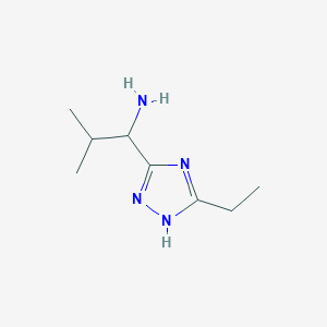 molecular formula C8H16N4 B13487077 1-(5-ethyl-1H-1,2,4-triazol-3-yl)-2-methylpropan-1-amine 