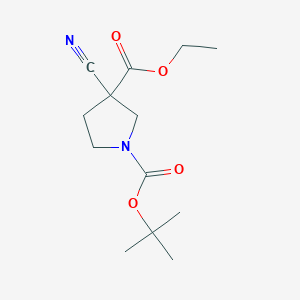 molecular formula C13H20N2O4 B13487105 Ethyl 1-boc-3-cyanopyrrolidine-3-carboxylate CAS No. 1895053-95-8