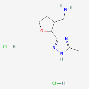 molecular formula C8H16Cl2N4O B13487113 [2-(5-methyl-4H-1,2,4-triazol-3-yl)oxolan-3-yl]methanamine dihydrochloride 