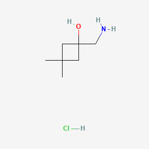 molecular formula C7H16ClNO B13487116 1-(Aminomethyl)-3,3-dimethylcyclobutan-1-ol hydrochloride 