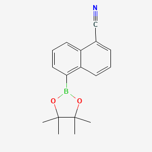 molecular formula C17H18BNO2 B13487132 5-(4,4,5,5-Tetramethyl-1,3,2-dioxaborolan-2-yl)naphthalene-1-carbonitrile 