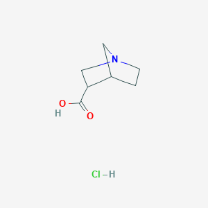 molecular formula C7H12ClNO2 B13487150 1-Azabicyclo[2.2.1]heptane-3-carboxylic acid hydrochloride 