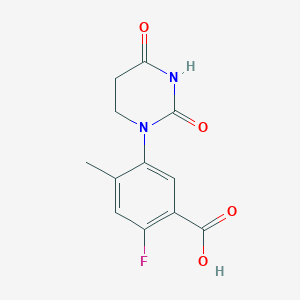 molecular formula C12H11FN2O4 B13487173 5-(2,4-Dioxohexahydropyrimidin-1-yl)-2-fluoro-4-methyl-benzoic acid 