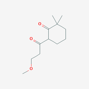 molecular formula C12H20O3 B13487183 6-(3-Methoxypropanoyl)-2,2-dimethylcyclohexan-1-one 