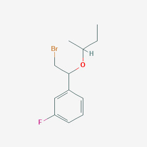 molecular formula C12H16BrFO B13487196 1-(2-Bromo-1-(sec-butoxy)ethyl)-3-fluorobenzene 