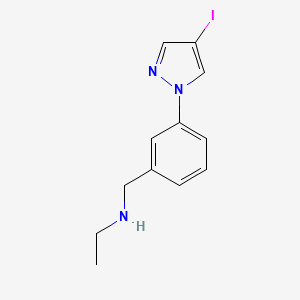 molecular formula C12H14IN3 B13487213 n-(3-(4-Iodo-1h-pyrazol-1-yl)benzyl)ethanamine 