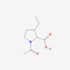 1-Acetyl-3-ethylpyrrolidine-2-carboxylic acid