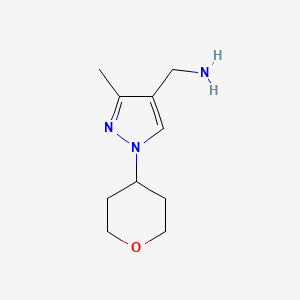 molecular formula C10H17N3O B13487253 (3-Methyl-1-(tetrahydro-2h-pyran-4-yl)-1h-pyrazol-4-yl)methanamine 