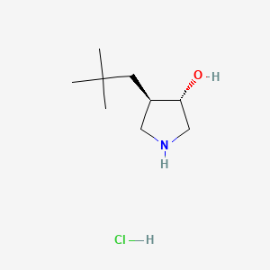 molecular formula C9H20ClNO B13487264 rac-(3R,4S)-4-(2,2-dimethylpropyl)pyrrolidin-3-ol hydrochloride 