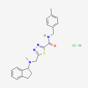 5-{[(2,3-dihydro-1H-inden-1-yl)(methyl)amino]methyl}-N-[(4-methylphenyl)methyl]-1,3,4-thiadiazole-2-carboxamide hydrochloride