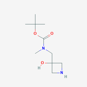 molecular formula C10H20N2O3 B13487284 tert-butyl N-[(3-hydroxyazetidin-3-yl)methyl]-N-methylcarbamate 