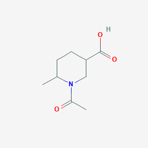 molecular formula C9H15NO3 B13487322 1-Acetyl-6-methylpiperidine-3-carboxylic acid 