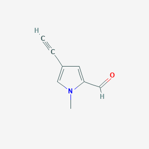 molecular formula C8H7NO B13487335 4-ethynyl-1-methyl-1H-pyrrole-2-carbaldehyde 