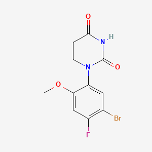 molecular formula C11H10BrFN2O3 B13487364 1-(5-Bromo-4-fluoro-2-methoxy-phenyl)hexahydropyrimidine-2,4-dione 