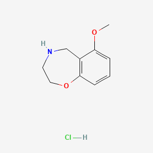 molecular formula C10H14ClNO2 B13487419 6-Methoxy-2,3,4,5-tetrahydro-1,4-benzoxazepine hydrochloride 