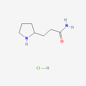 molecular formula C7H15ClN2O B13487422 3-(Pyrrolidin-2-yl)propanamide hydrochloride 