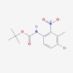 molecular formula C12H15BrN2O4 B13487434 tert-butyl N-(4-bromo-3-methyl-2-nitrophenyl)carbamate 