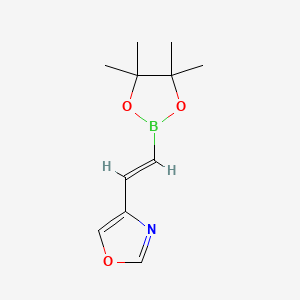 molecular formula C11H16BNO3 B13487452 4-[2-(Tetramethyl-1,3,2-dioxaborolan-2-yl)ethenyl]-1,3-oxazole 