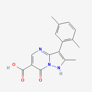 molecular formula C16H15N3O3 B13487458 3-(2,5-Dimethylphenyl)-2-methyl-7-oxo-4,7-dihydropyrazolo[1,5-a]pyrimidine-6-carboxylic acid 