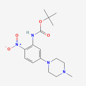 molecular formula C16H24N4O4 B13487491 Tert-butyl (5-(4-methylpiperazin-1-yl)-2-nitrophenyl)carbamate 