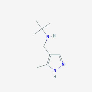 2-Methyl-N-((3-methyl-1h-pyrazol-4-yl)methyl)propan-2-amine