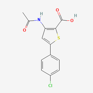 molecular formula C13H10ClNO3S B13487507 3-Acetamido-5-(4-chlorophenyl)thiophene-2-carboxylic acid 