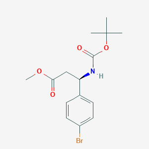 molecular formula C15H20BrNO4 B13487535 (R)-methyl 3-(4-bromophenyl)-3-(tert-butoxycarbonylamino)propanoate 