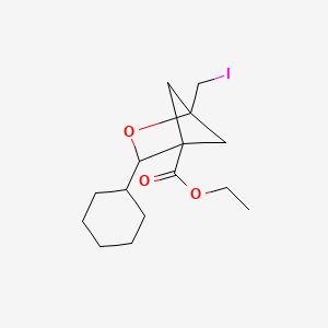 molecular formula C15H23IO3 B13487564 Ethyl 3-cyclohexyl-1-(iodomethyl)-2-oxabicyclo[2.1.1]hexane-4-carboxylate 