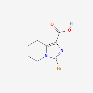 molecular formula C8H9BrN2O2 B13487571 3-bromo-5H,6H,7H,8H-imidazo[1,5-a]pyridine-1-carboxylic acid 