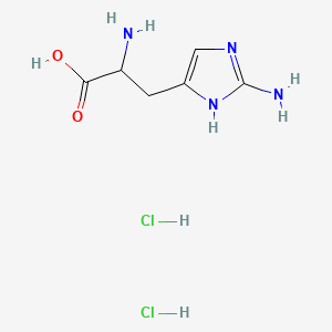 molecular formula C6H12Cl2N4O2 B13487593 2-amino-3-(2-amino-1H-imidazol-4-yl)propanoic acid dihydrochloride 