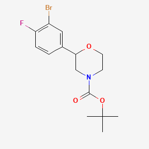 molecular formula C15H19BrFNO3 B13487594 Tert-butyl 2-(3-bromo-4-fluorophenyl)morpholine-4-carboxylate 