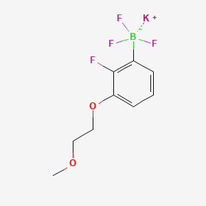 molecular formula C9H10BF4KO2 B13487600 Potassium trifluoro(2-fluoro-3-(2-methoxyethoxy)phenyl)borate 