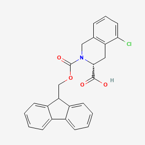 molecular formula C25H20ClNO4 B13487613 (3R)-5-chloro-2-{[(9H-fluoren-9-yl)methoxy]carbonyl}-1,2,3,4-tetrahydroisoquinoline-3-carboxylic acid 