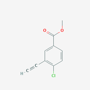 molecular formula C10H7ClO2 B13487634 Methyl 4-chloro-3-ethynylbenzoate 