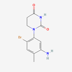 molecular formula C11H12BrN3O2 B13487637 1-(5-Amino-2-bromo-4-methyl-phenyl)hexahydropyrimidine-2,4-dione 