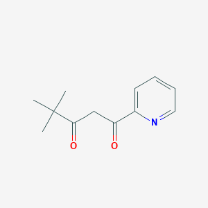 molecular formula C12H15NO2 B13487645 4,4-Dimethyl-1-(pyridin-2-yl)pentane-1,3-dione CAS No. 41070-32-0