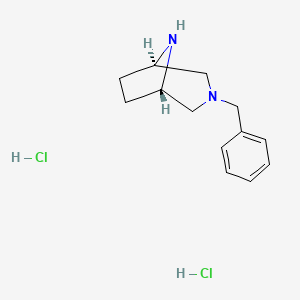 molecular formula C13H20Cl2N2 B13487725 (1R,5S)-3-Benzyl-3,8-diazabicyclo[3.2.1]octane dihydrochloride 