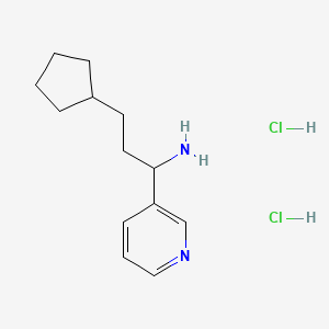 molecular formula C13H22Cl2N2 B13487747 3-Cyclopentyl-1-(pyridin-3-yl)propan-1-amine dihydrochloride 