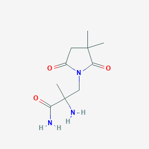 molecular formula C10H17N3O3 B13487767 2-Amino-3-(3,3-dimethyl-2,5-dioxopyrrolidin-1-yl)-2-methylpropanamide 