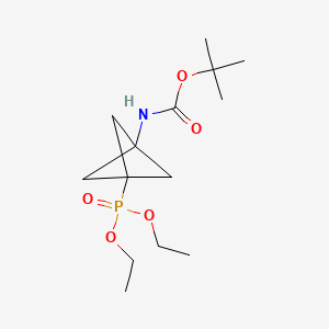 molecular formula C14H26NO5P B13487843 tert-butyl N-[3-(diethoxyphosphoryl)bicyclo[1.1.1]pentan-1-yl]carbamate 