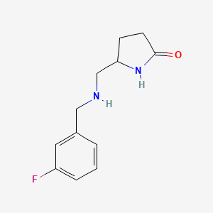 molecular formula C12H15FN2O B13487850 5-(((3-Fluorobenzyl)amino)methyl)pyrrolidin-2-one 