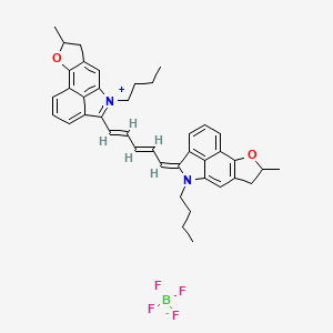 9-butyl-10-[(1E,3E,5E)-5-(9-butyl-4-methyl-3-oxa-9-azatetracyclo[6.6.1.02,6.011,15]pentadeca-1(14),2(6),7,11(15),12-pentaen-10-ylidene)penta-1,3-dienyl]-4-methyl-3-oxa-9-azoniatetracyclo[6.6.1.02,6.011,15]pentadeca-1,6,8(15),9,11,13-hexaene;tetrafluoroborate