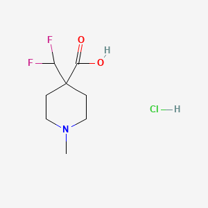 molecular formula C8H14ClF2NO2 B13487905 4-(Difluoromethyl)-1-methylpiperidine-4-carboxylic acid hydrochloride 