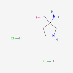 molecular formula C5H13Cl2FN2 B13487935 3-(Fluoromethyl)pyrrolidin-3-amine dihydrochloride 