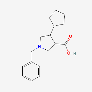 3-Pyrrolidinecarboxylic acid, 4-cyclopentyl-1-(phenylmethyl)-, (3S,4S)-