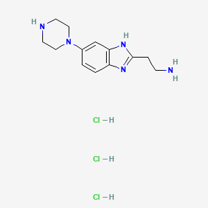 2-[5-(piperazin-1-yl)-1H-1,3-benzodiazol-2-yl]ethan-1-amine trihydrochloride