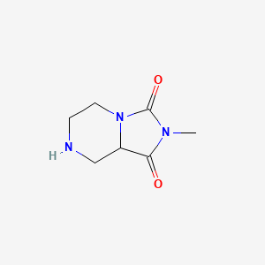 molecular formula C7H11N3O2 B13488004 2-Methyl-octahydroimidazolidino[1,5-a]piperazine-1,3-dione 