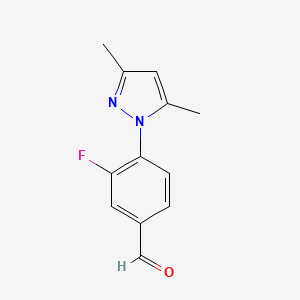 molecular formula C12H11FN2O B13488018 4-(3,5-Dimethyl-1h-pyrazol-1-yl)-3-fluorobenzaldehyde 