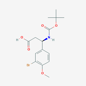 molecular formula C15H20BrNO5 B13488027 (R)-3-(3-Bromo-4-methoxyphenyl)-3-((tert-butoxycarbonyl)amino)propanoic acid 