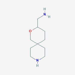 molecular formula C10H20N2O B13488028 2-Oxa-9-azaspiro[5.5]undecan-3-ylmethanamine 